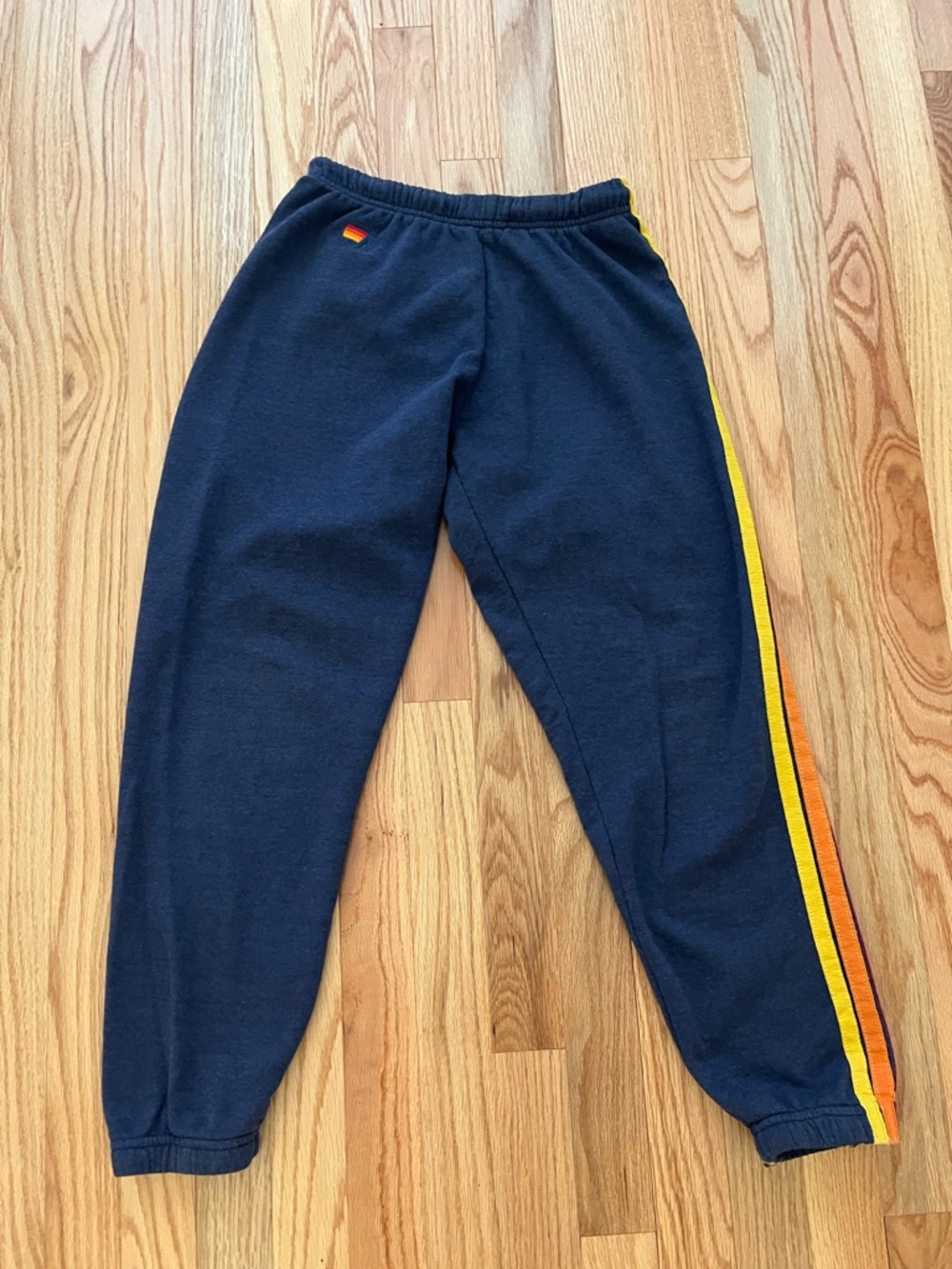 Aviator Nation Sweatpants Blue Rainbow Stripes XS - Picture 4 of 4